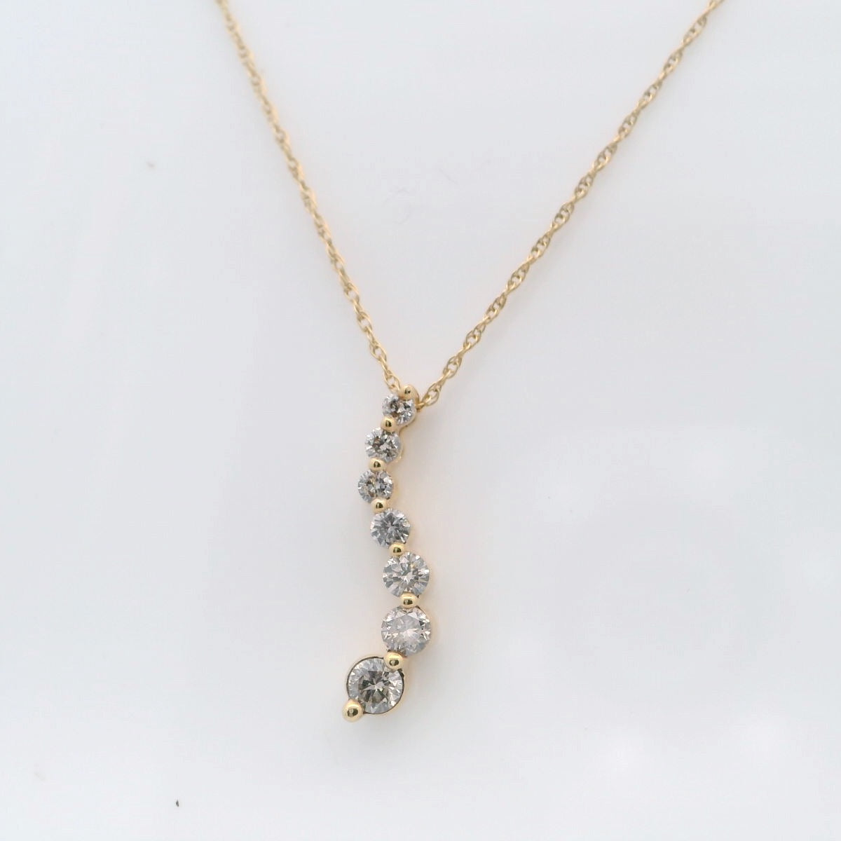 Elegant Diamond Journey Pendant Necklace