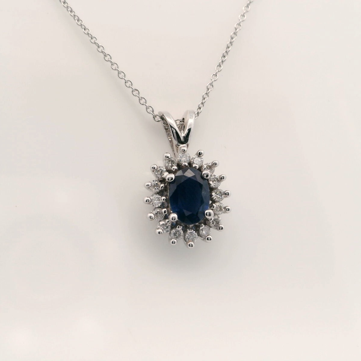 Classic Sapphire and Diamond Pendant