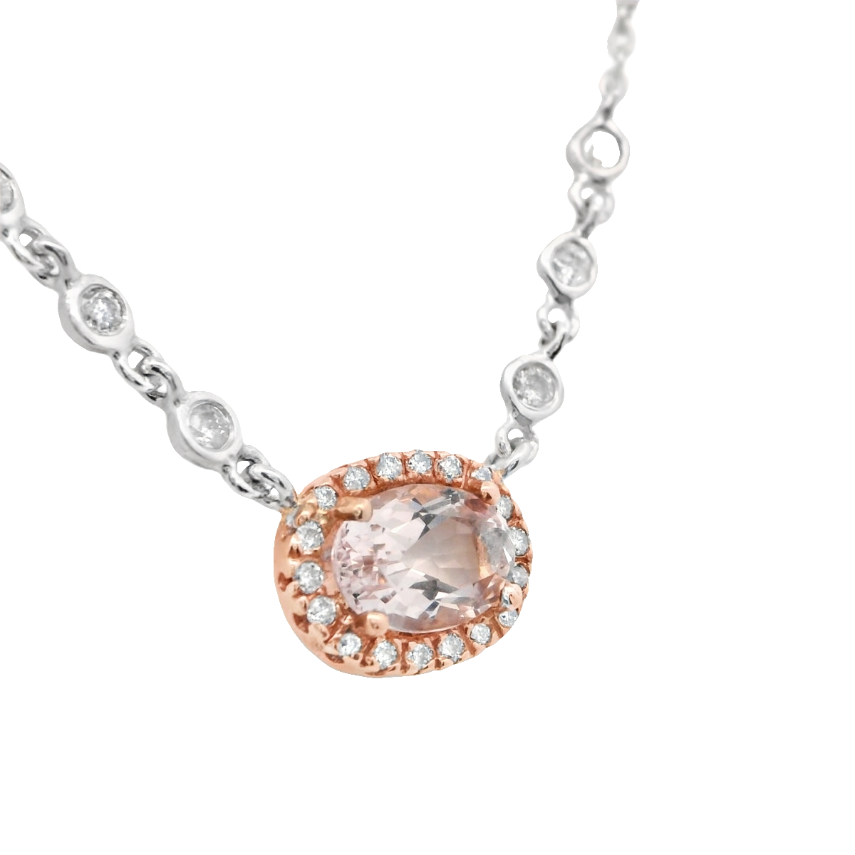 Morganite & Diamond Necklace