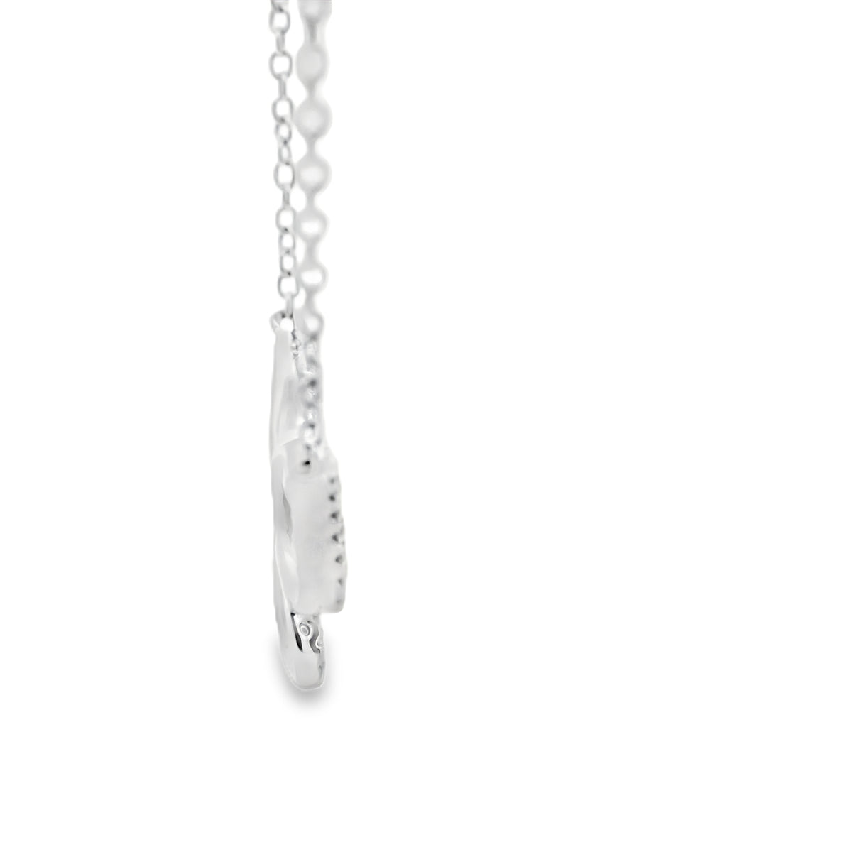 White Gold Diamond Butterfly Pendant Necklace