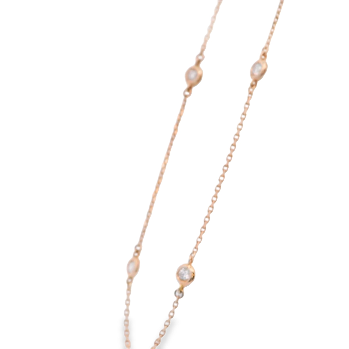 Rose Gold Diamond Station Necklace