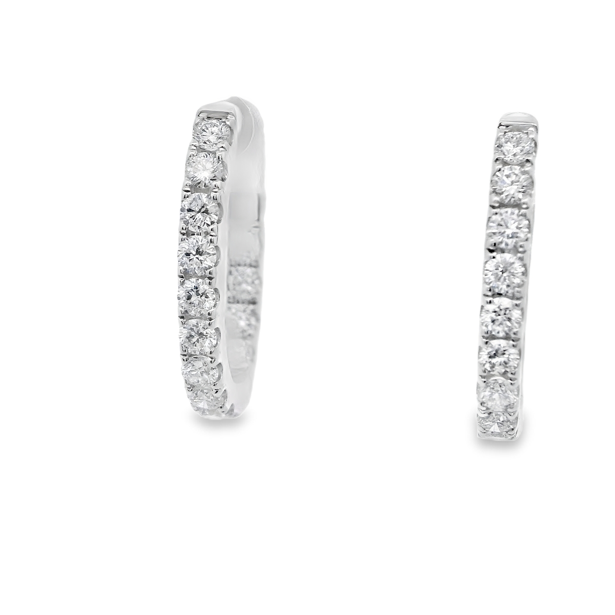 Diamond inside and outside Hoops