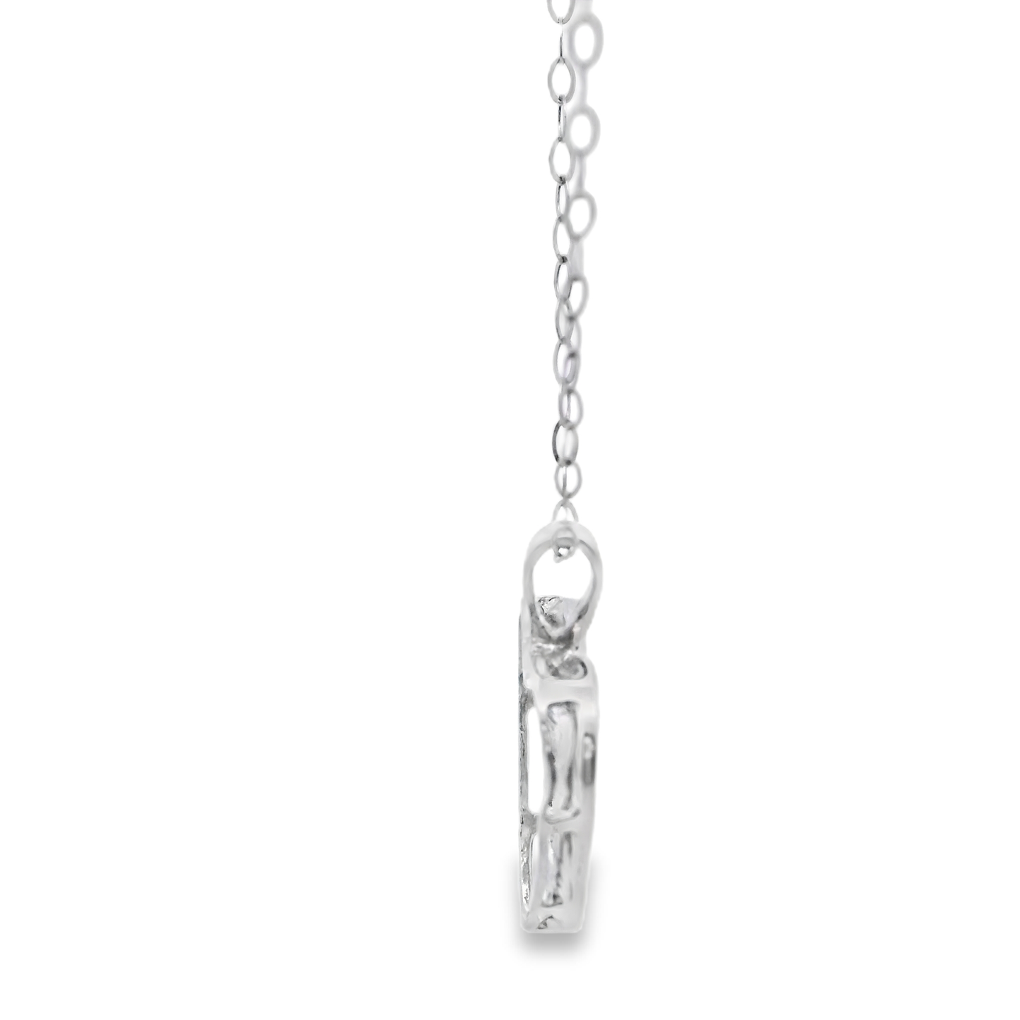 Platinum Diamond Heart Pendant Necklace