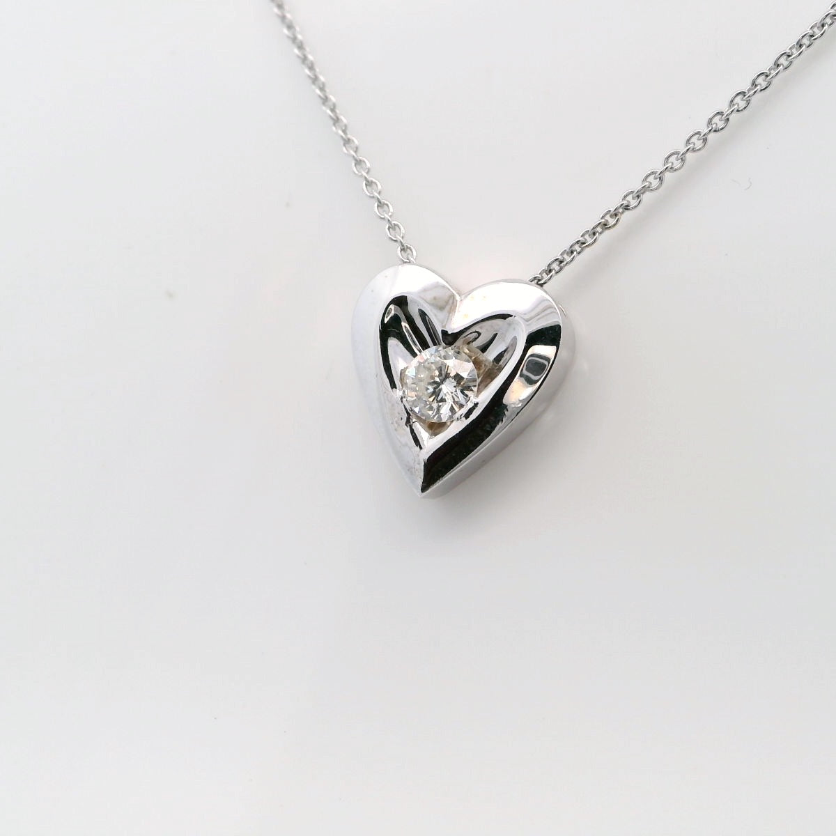 White Gold Diamond Heart