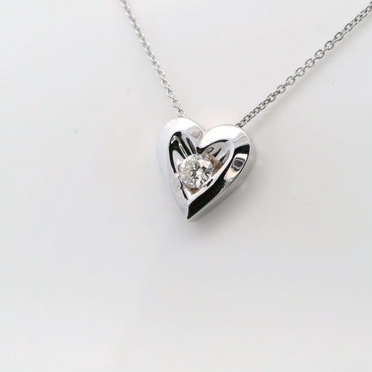 White Gold Diamond Heart