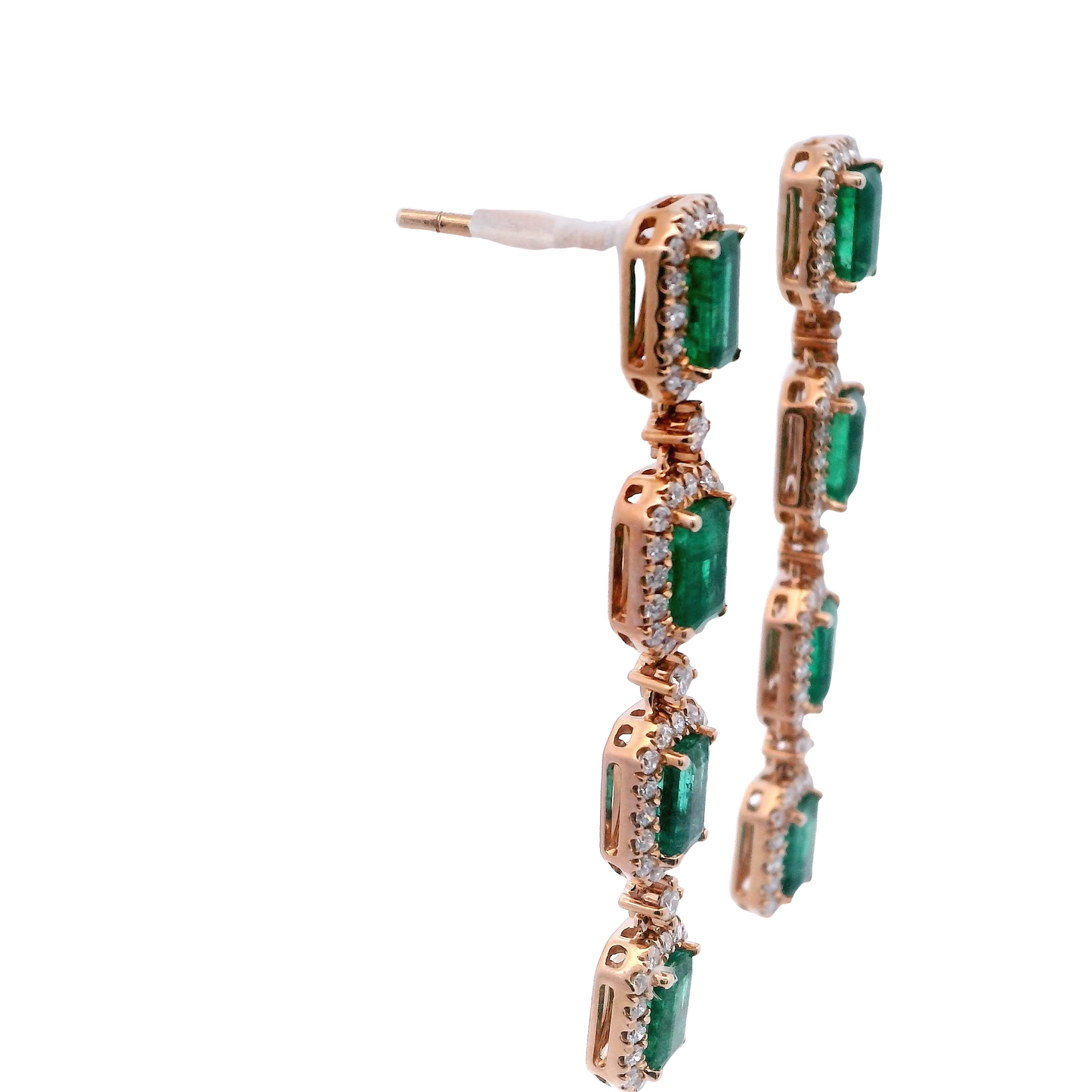 Luxurious Emerald and Diamond Elegance Drop Earrings