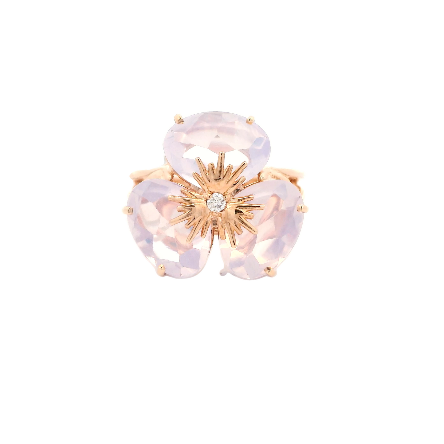 Rose Gold Lilac Opal Ring