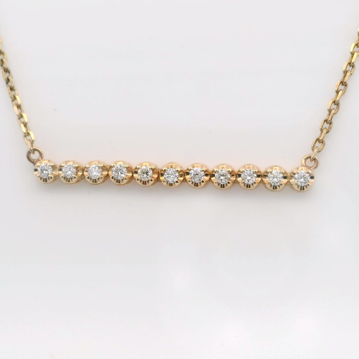 Natural Diamond Gold Bar Necklace