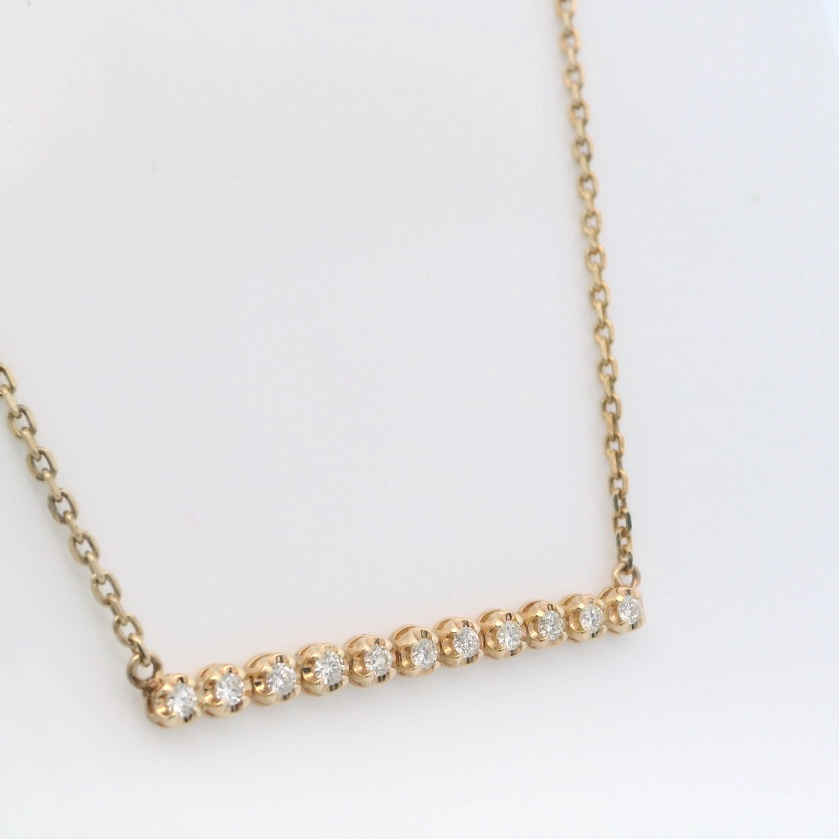 Natural Diamond Gold Bar Necklace
