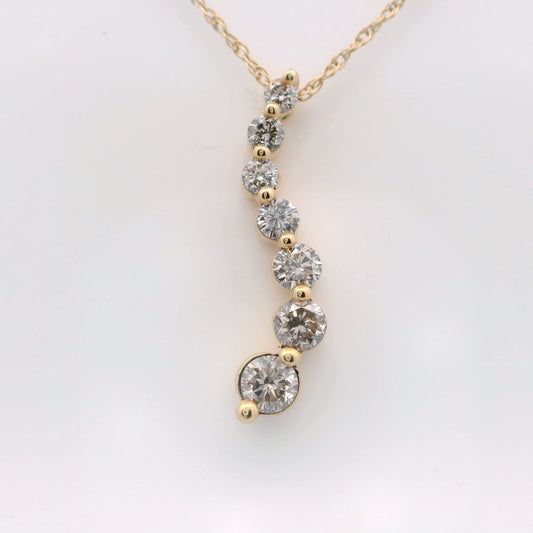 Elegant Diamond Journey Pendant Necklace