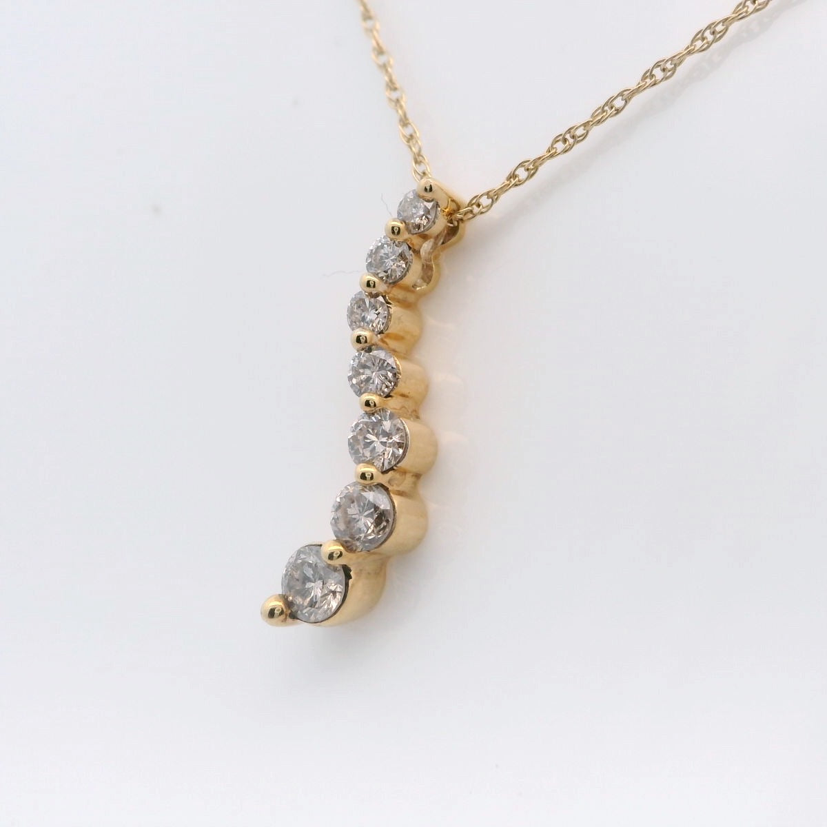 Elegant Diamond Journey Pendant Necklace