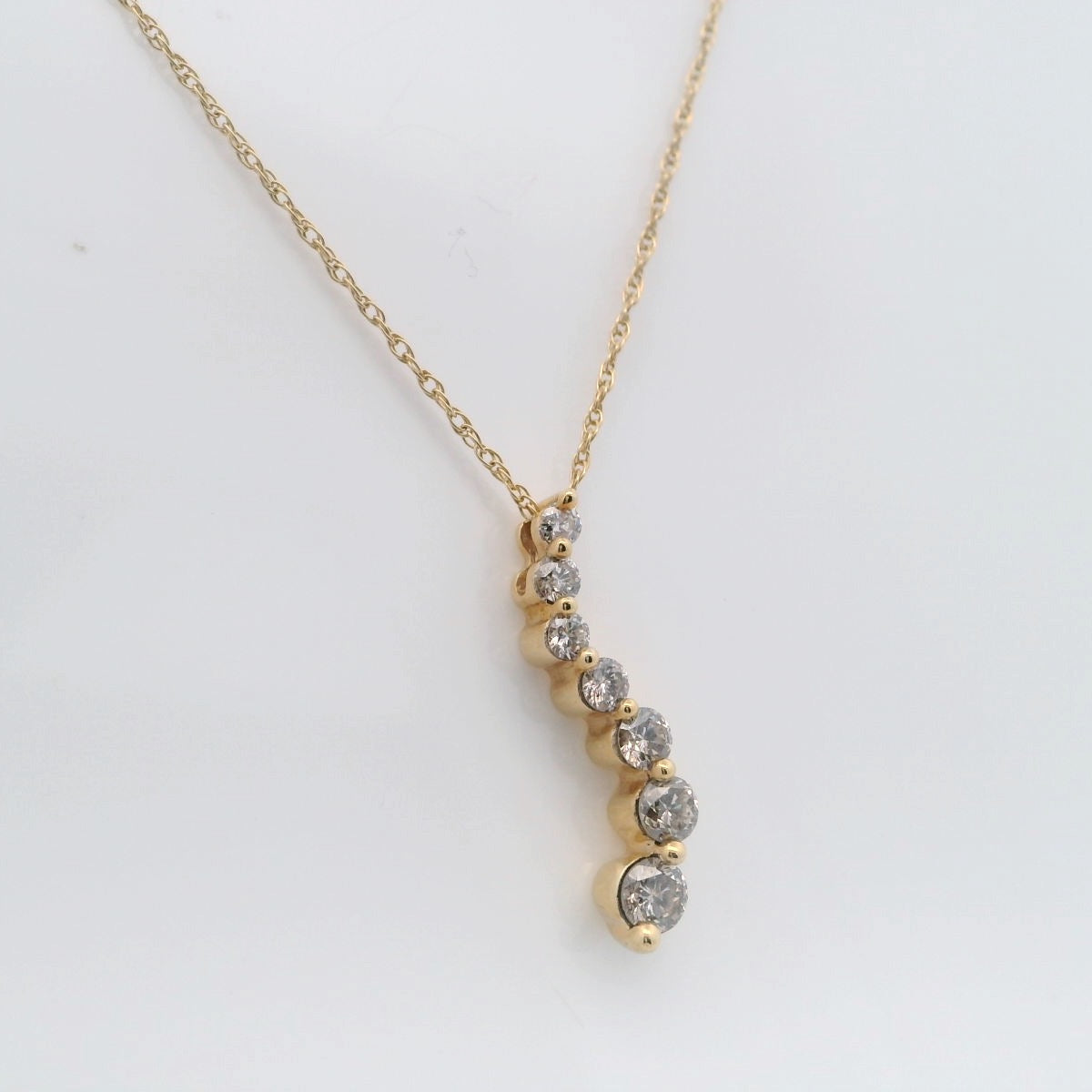 Elegant Diamond Journey Pendant Necklace