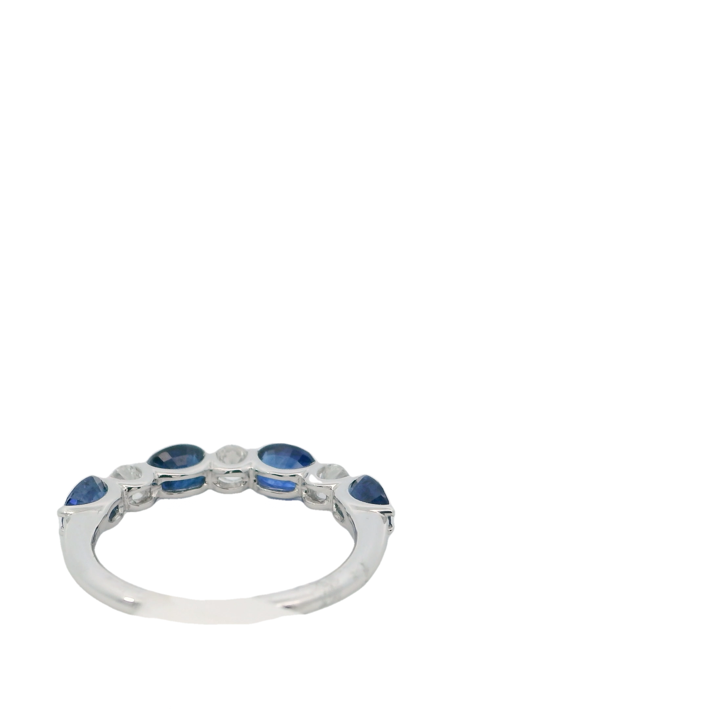 Natural diamond and Blue Sapphire Half Eternity Ring