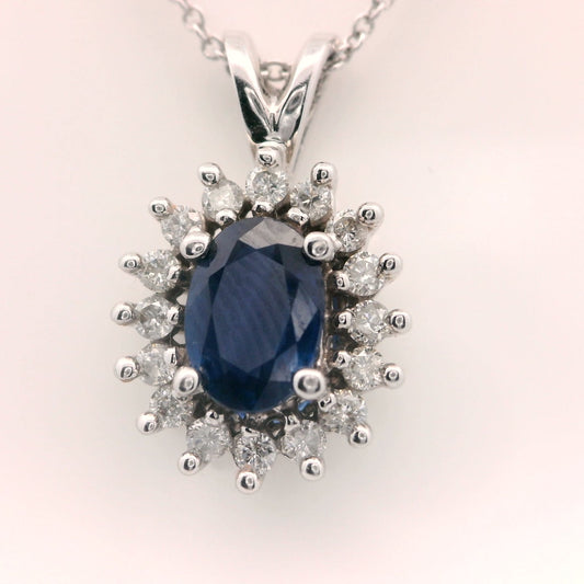 Classic Sapphire and Diamond Pendant