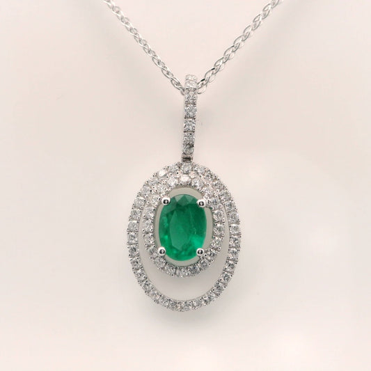 Elegant Emerald and Diamond Pendant
