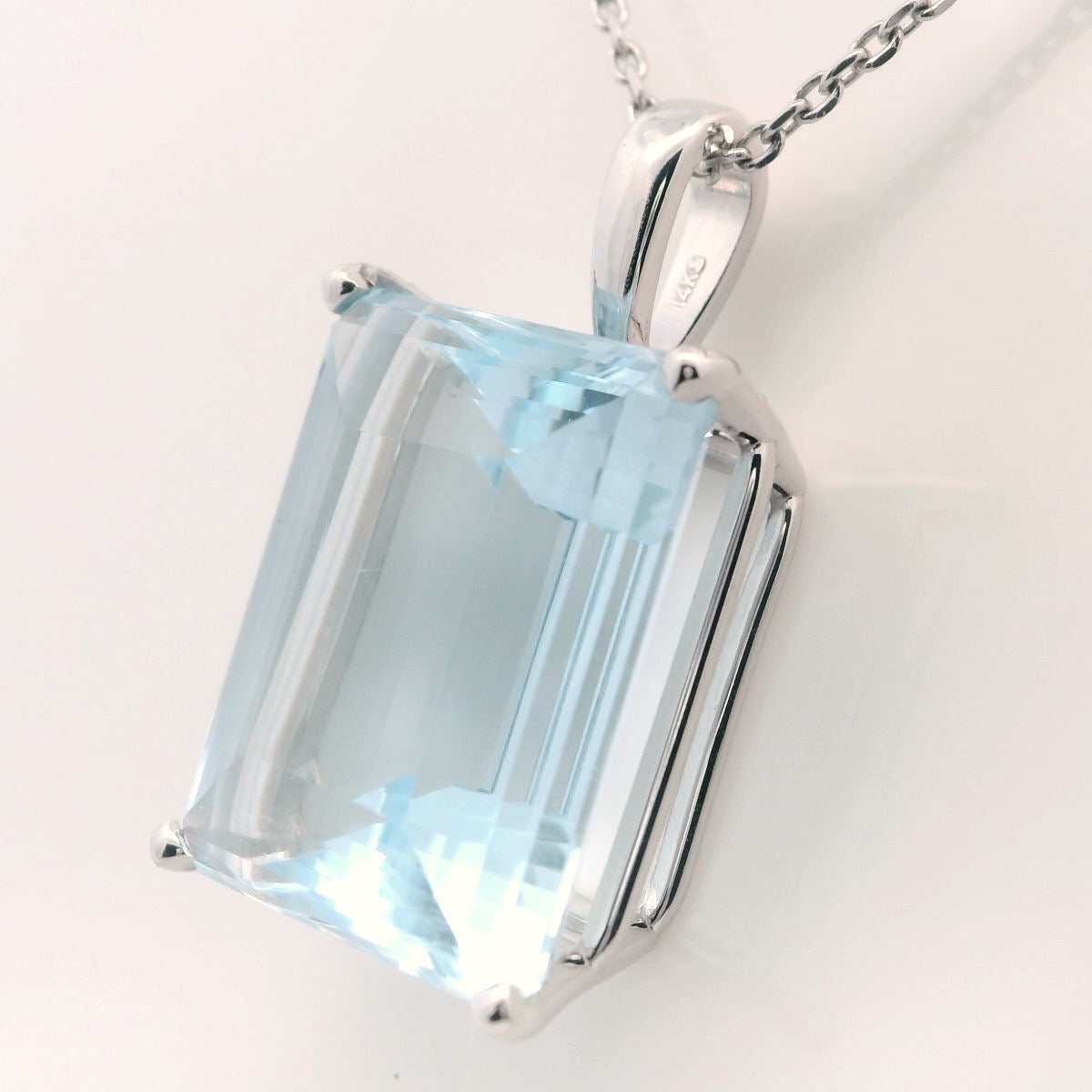 Elegant Aquamarine and Natural Diamond Station Necklace