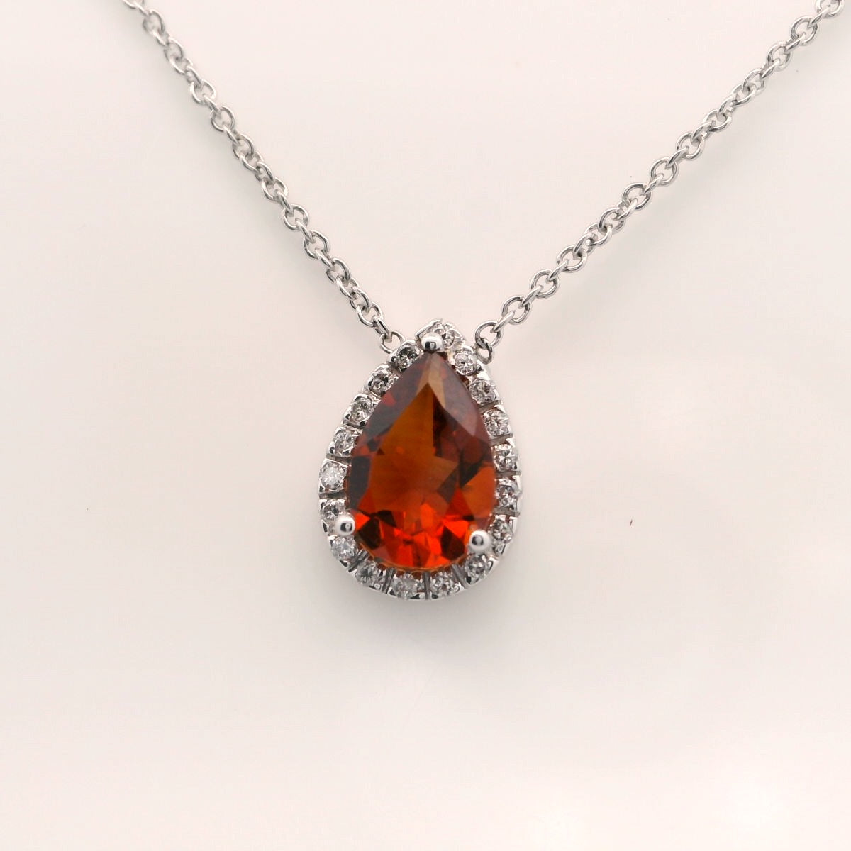Elegant Teardrop Citrine Pendant Necklace