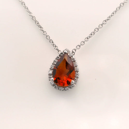Elegant Teardrop Citrine Pendant Necklace