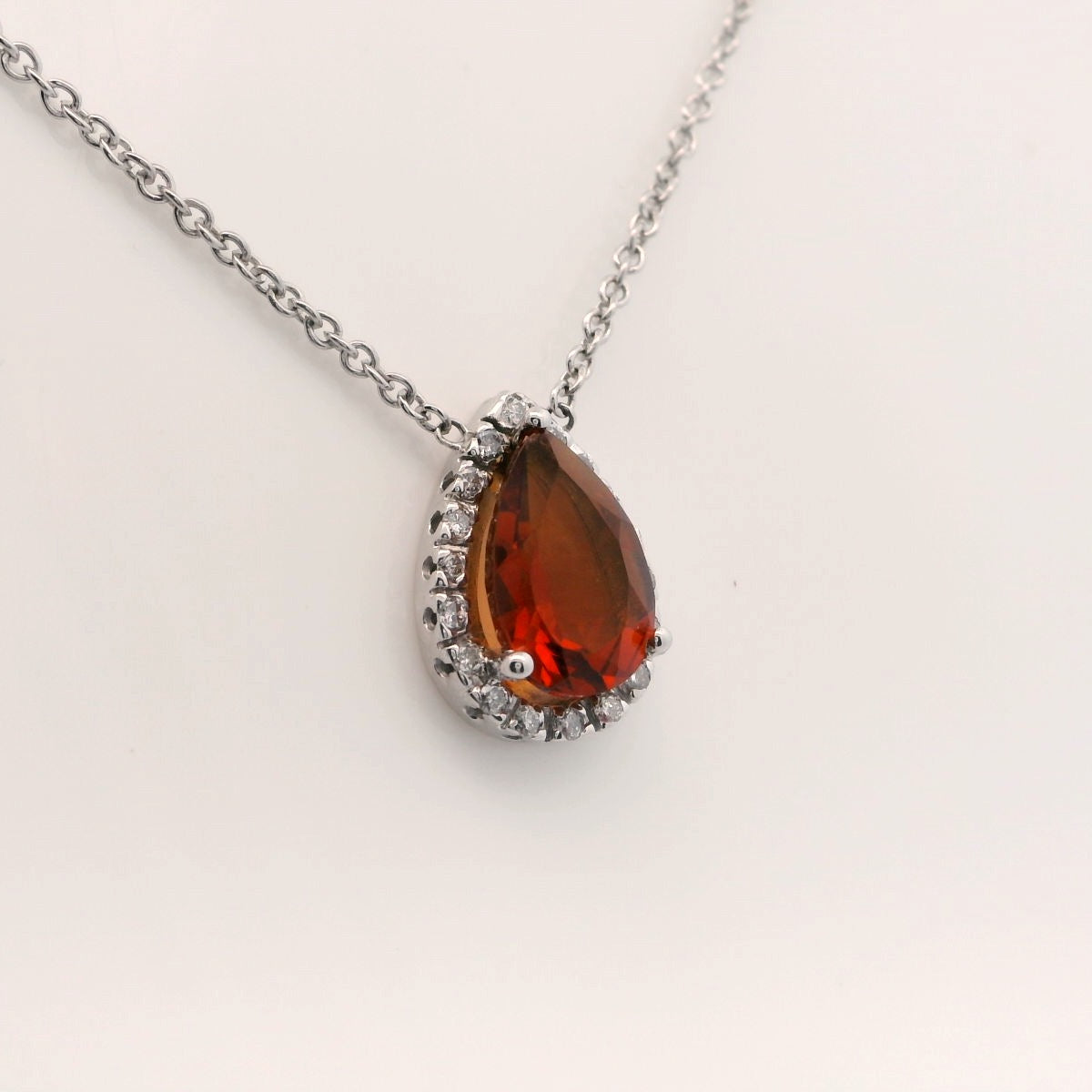 Elegant Teardrop Citrine Pendant Necklace