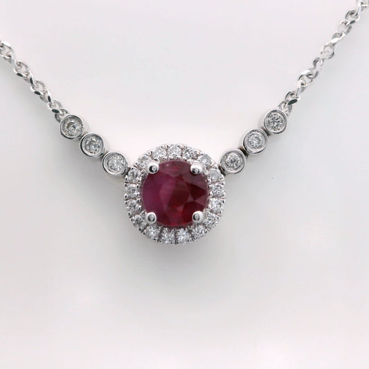 Elegant Ruby Pendant Necklace