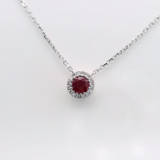 Elegant Ruby Pendant Necklace