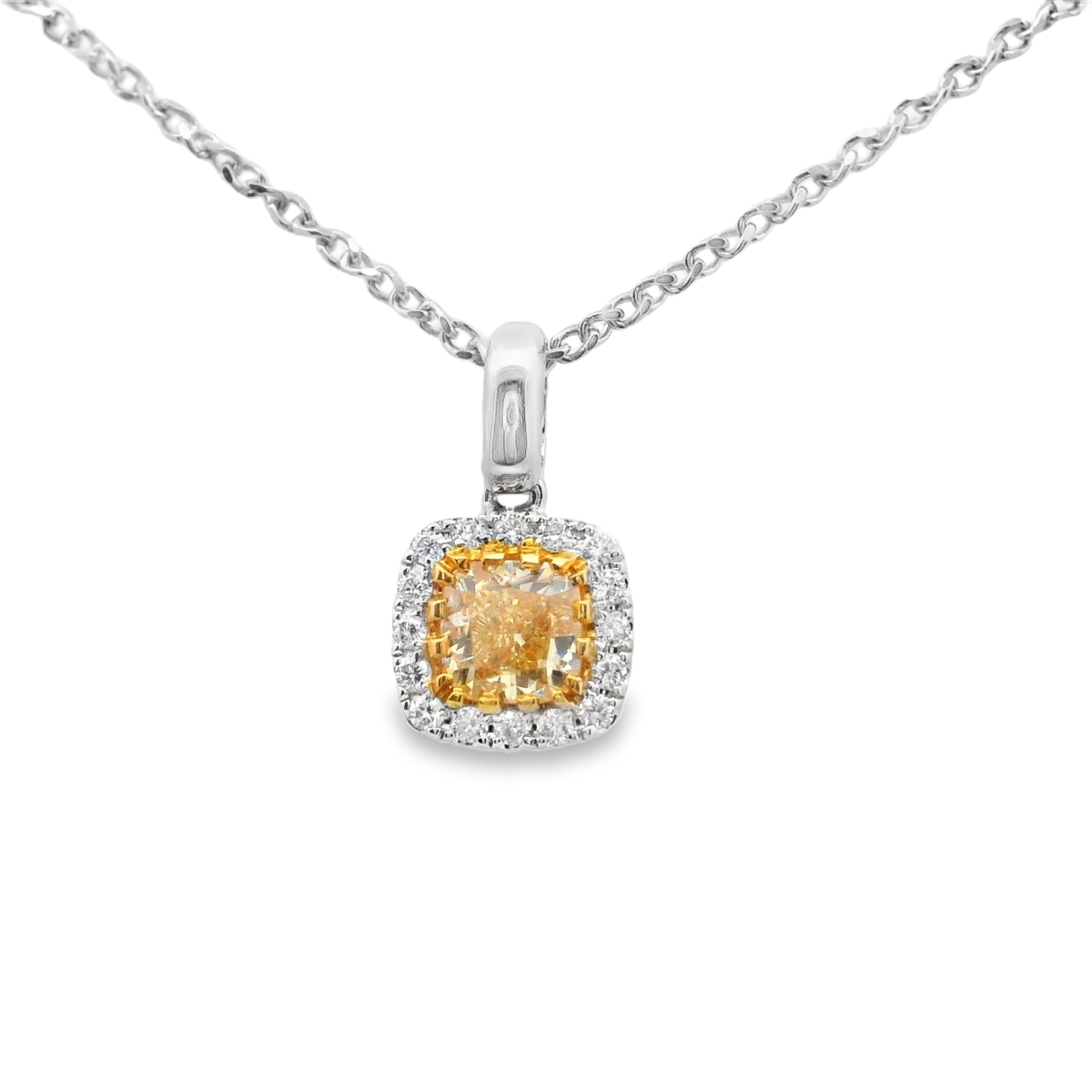 Elegant Yellow Diamond  Pendant