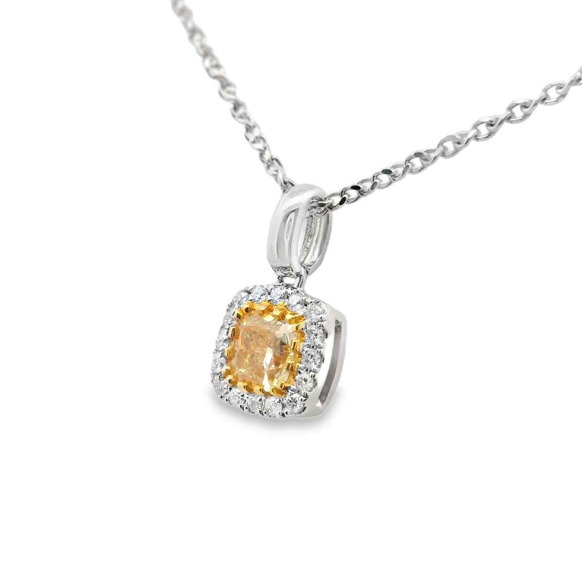 Elegant Yellow Diamond  Pendant