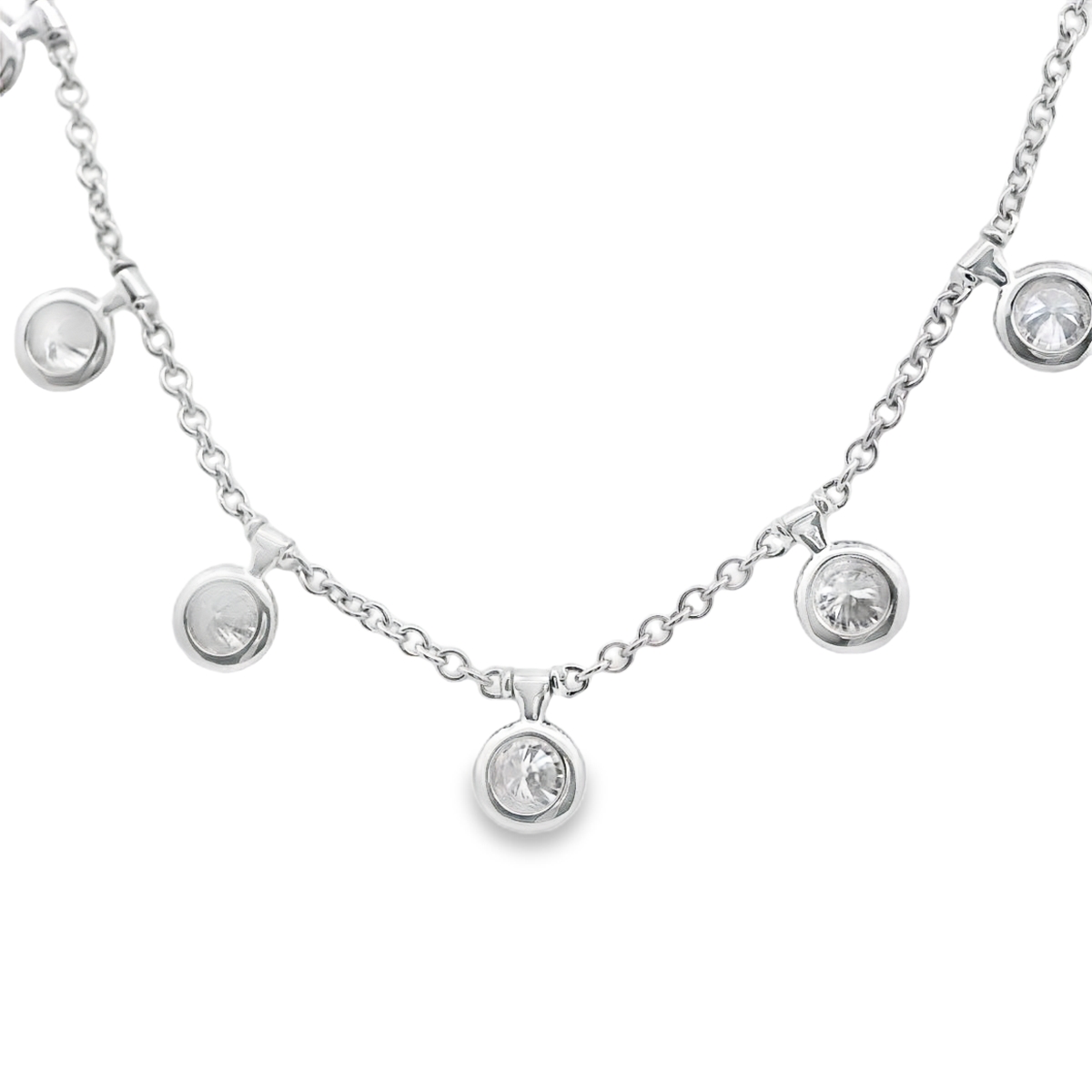 Stunning White Gold Natural Diamond Necklace