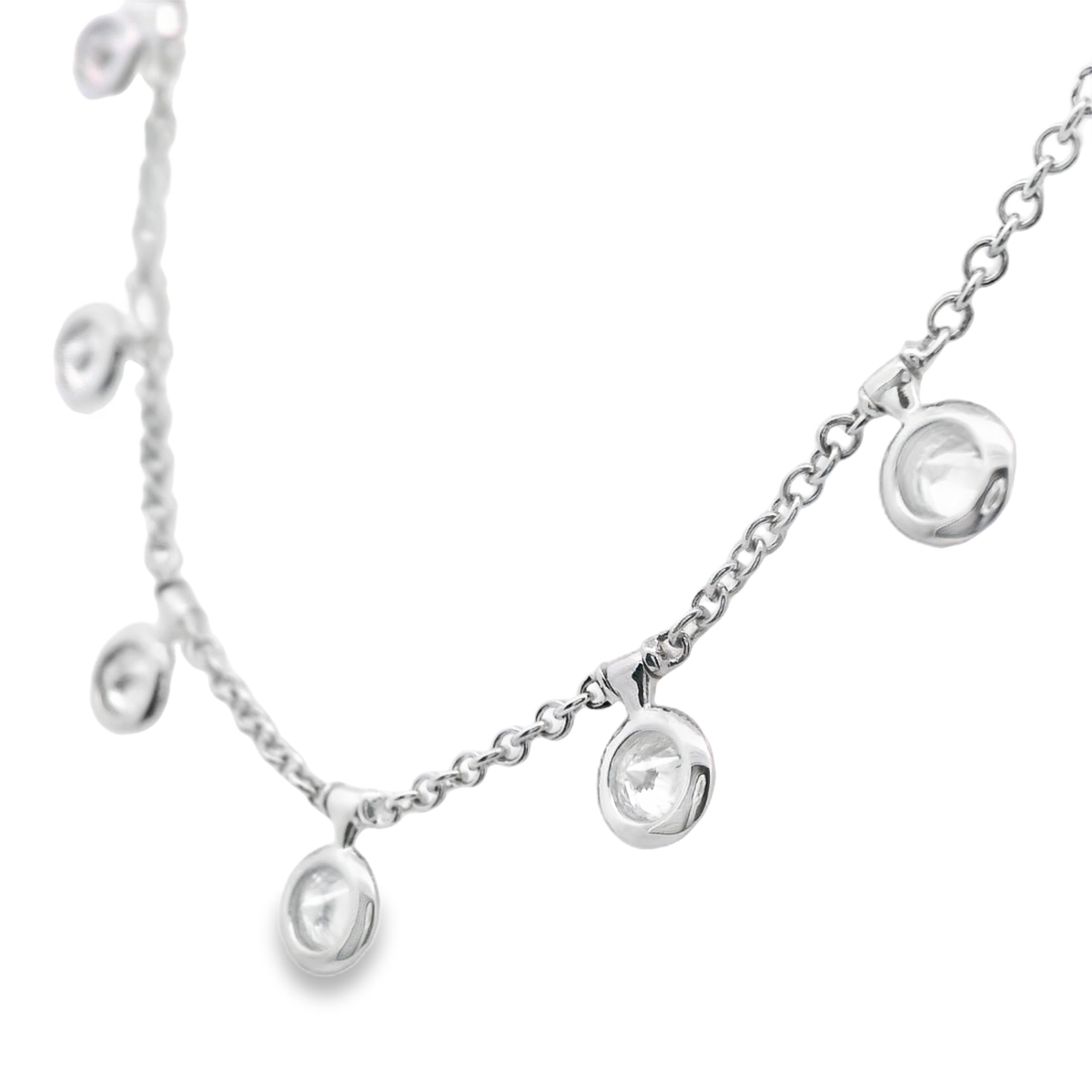 Stunning White Gold Natural Diamond Necklace