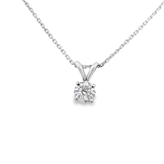 Traditional Natural Diamond Solitaire Pendant