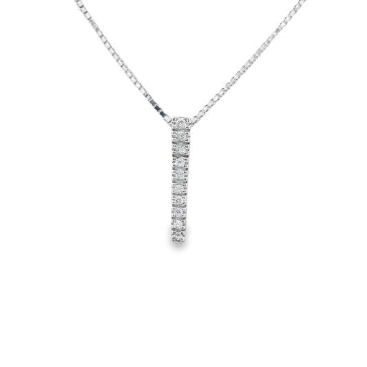 White Gold Diamond Bar Pendant