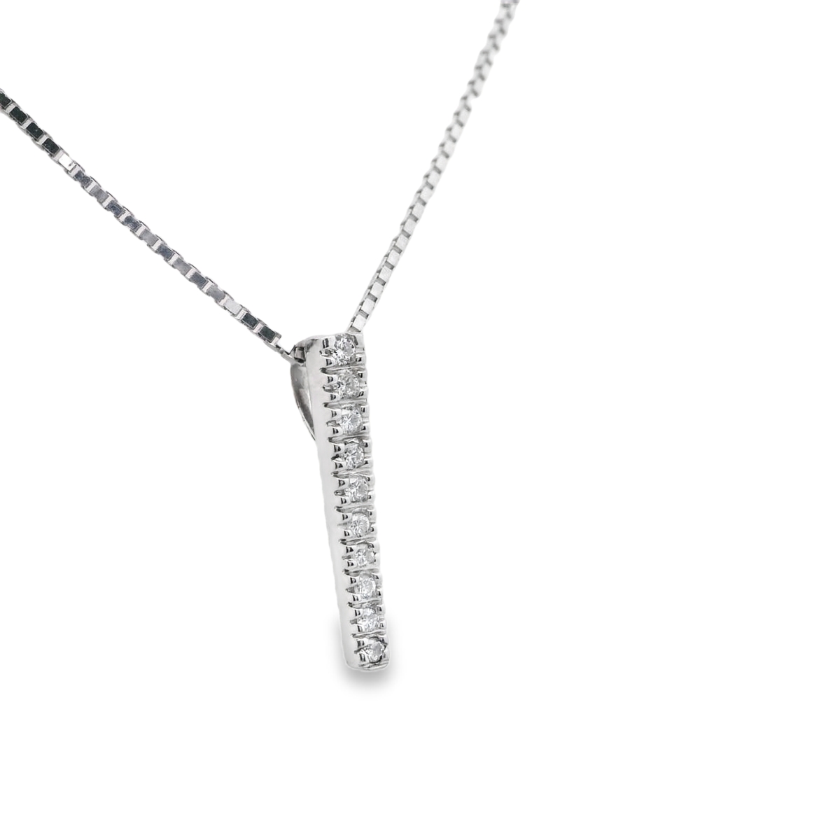 White Gold Diamond Bar Pendant