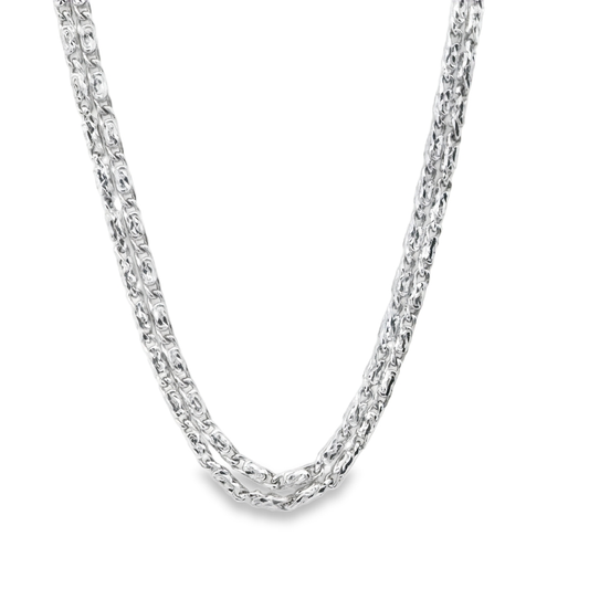 14kt white gold double Raso Chain