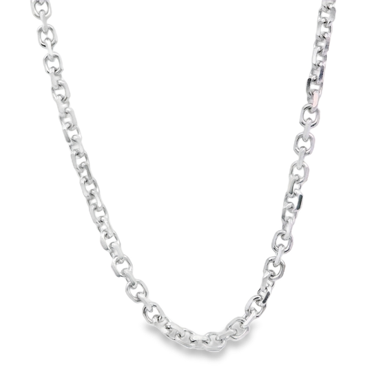 White Gold Diamond Cut Cable Chain