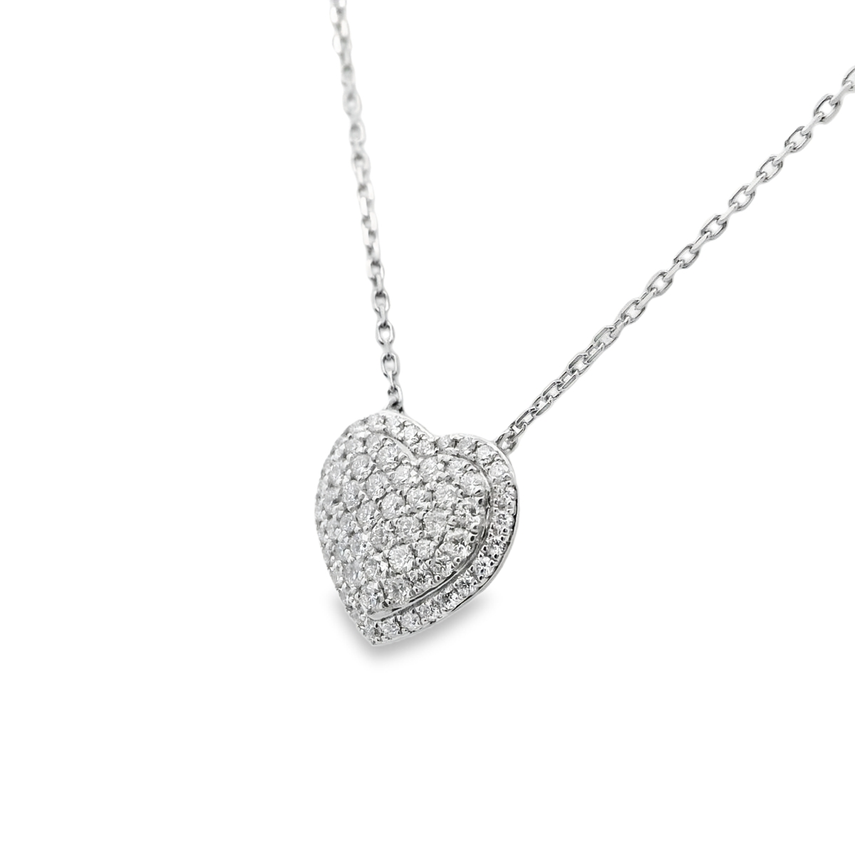 Beatiful Natural Diamond Heart Pendant Necklace