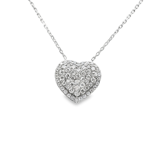 Beatiful Natural Diamond Heart Pendant Necklace