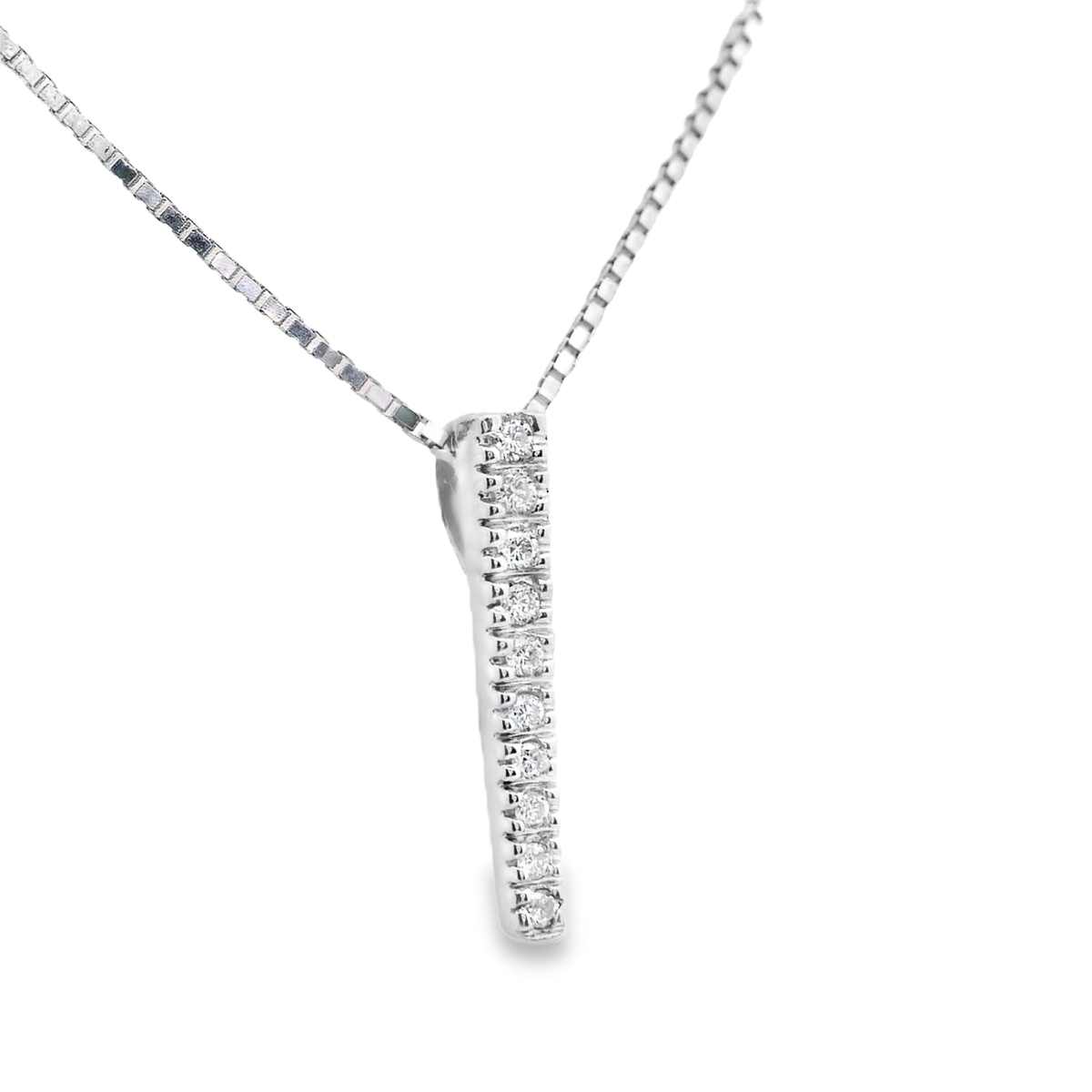 White Gold Diamond Bar Pendant