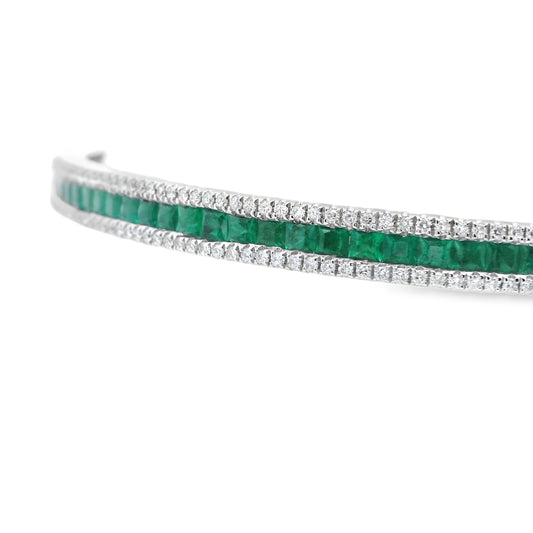 Elegant Emerald and Diamond Bracelet