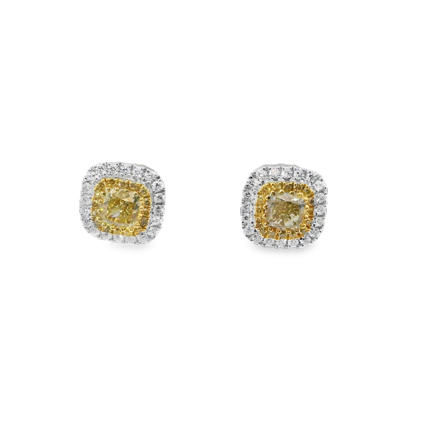 Elegant Yellow Diamond Earrings (NATURAL DIAMONDS)