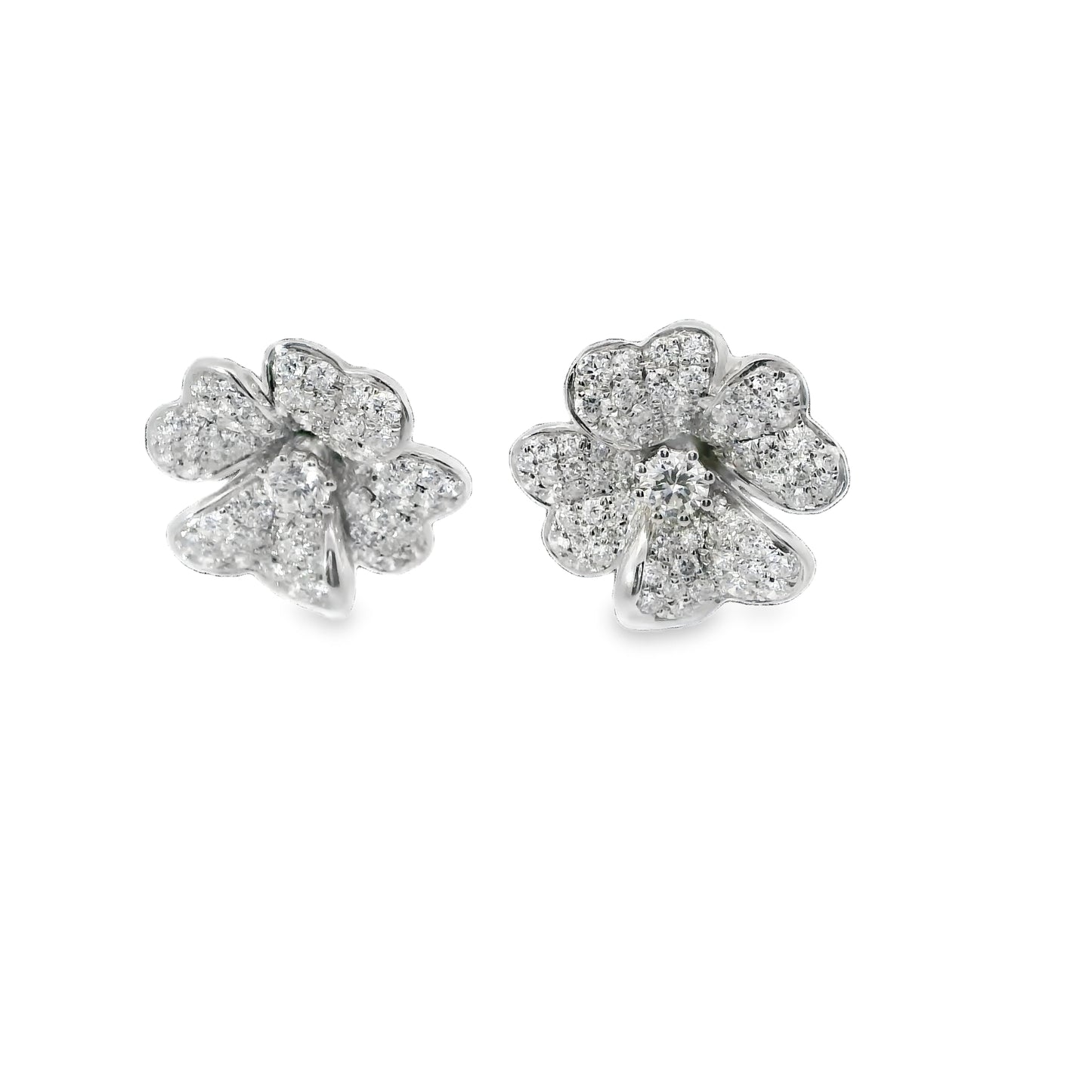 Natural Diamond flower Earrings