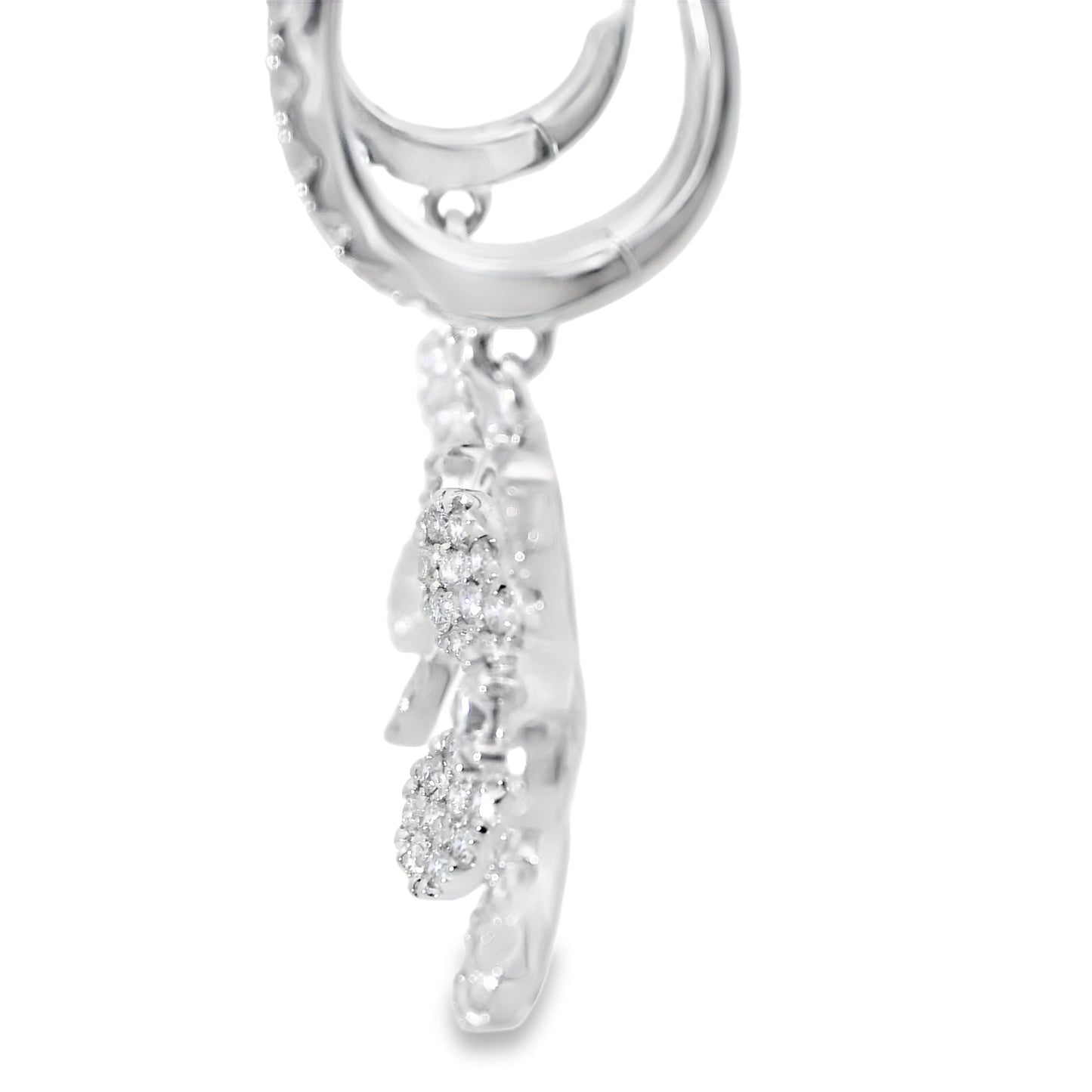 Elegant Floral Natural  Diamond Earrings