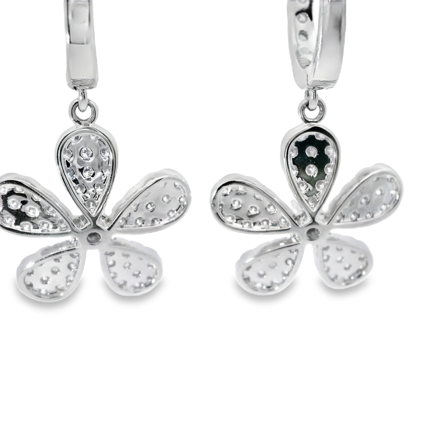 Elegant Floral Natural  Diamond Earrings
