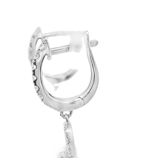 Elegant Floral Natural  Diamond Earrings