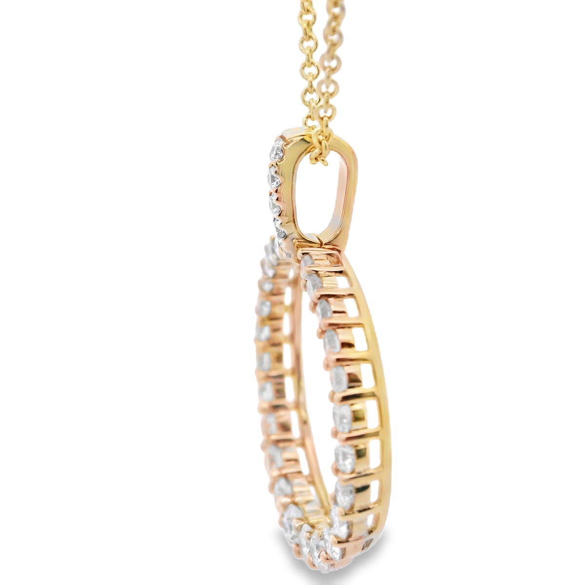 Yellow Gold Necklace with Round Brilliant Cut Diamonds