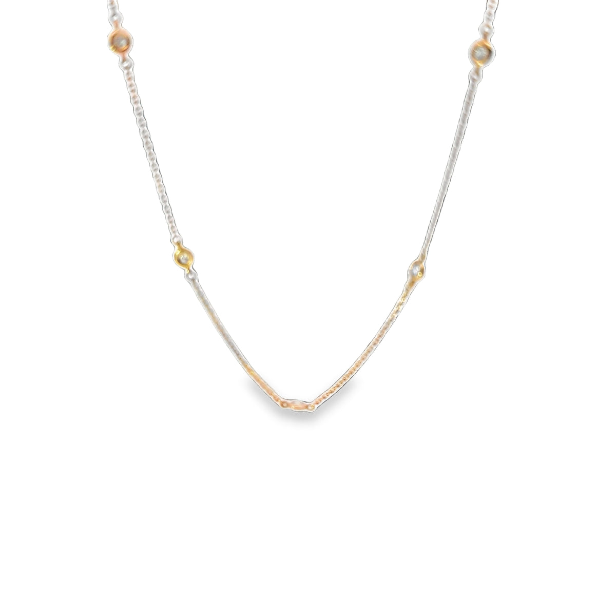 Rose Gold Diamond Station Necklace