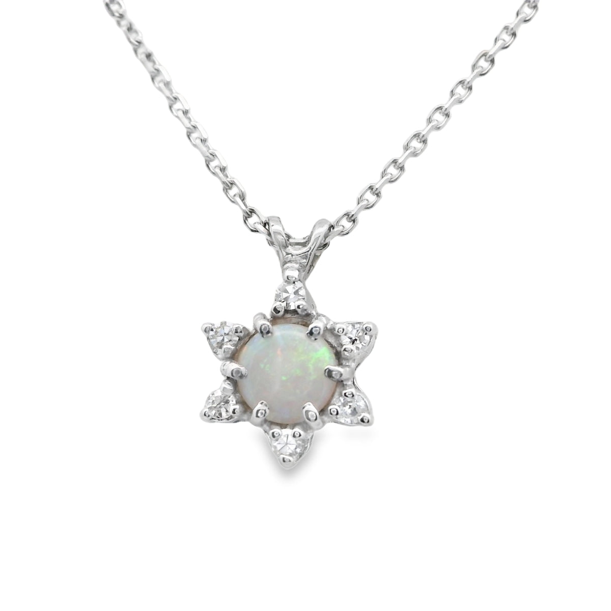Elegant Star of David Opal Pendant