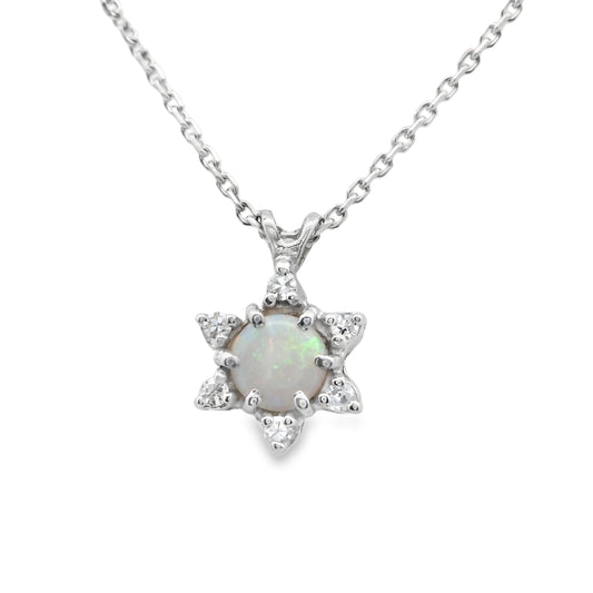 Elegant Star of David Opal Pendant
