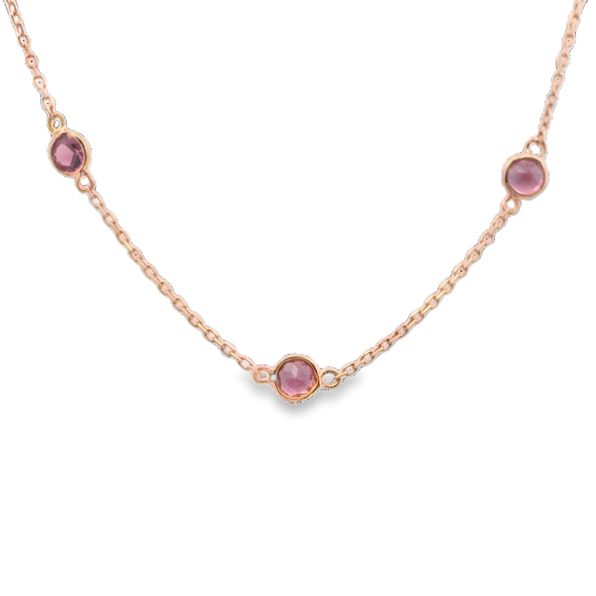 Elegant Pink Gemstone Necklace