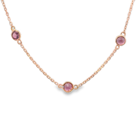 Elegant Pink Gemstone Necklace