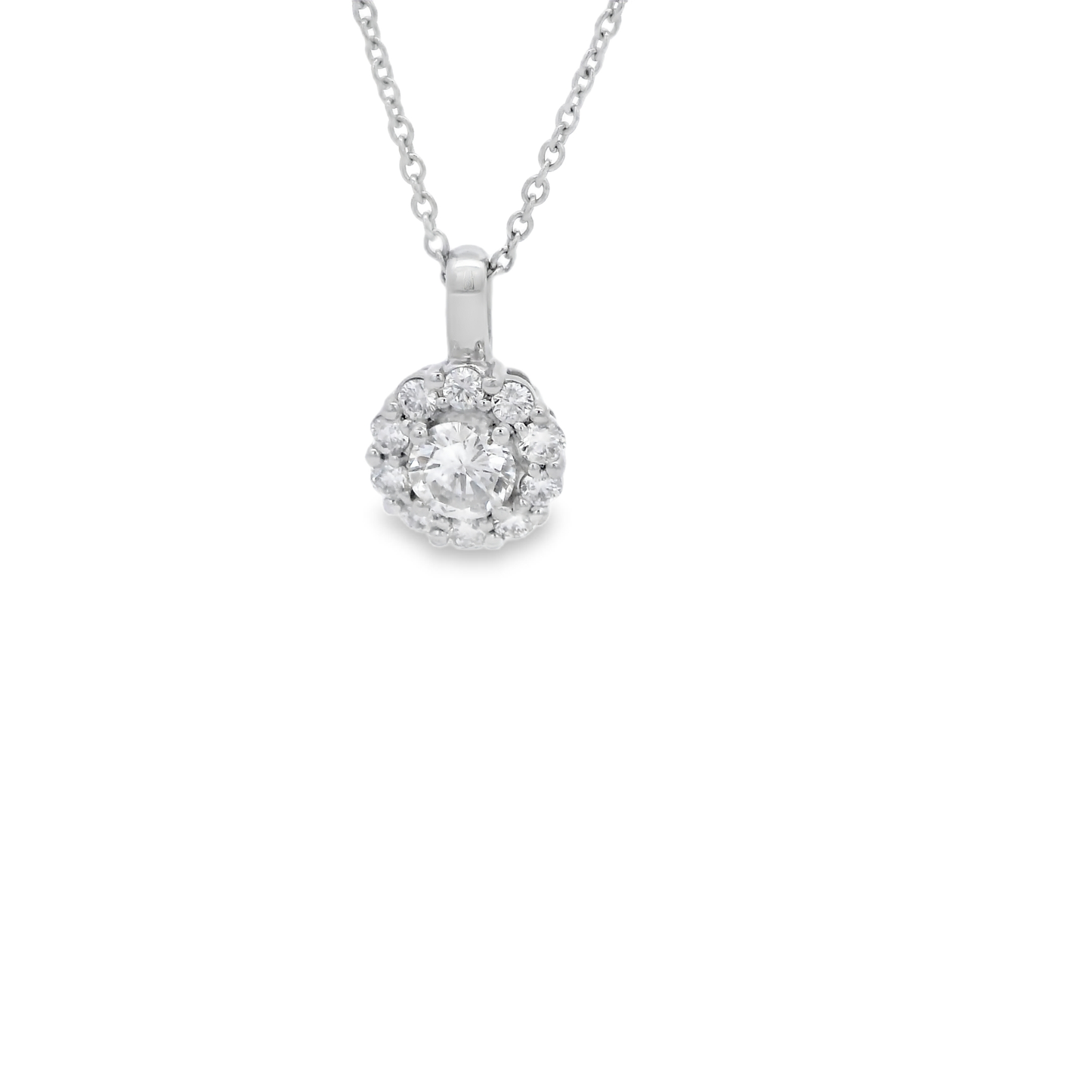 White Gold Pendant with Round Brilliant Cut Diamond